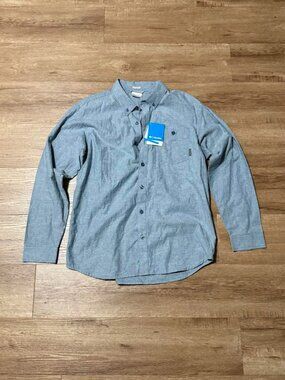 Columbia Eltopia Ridge Large Blue Long Sleeve Button Down Shirt Regular Fit-NWT